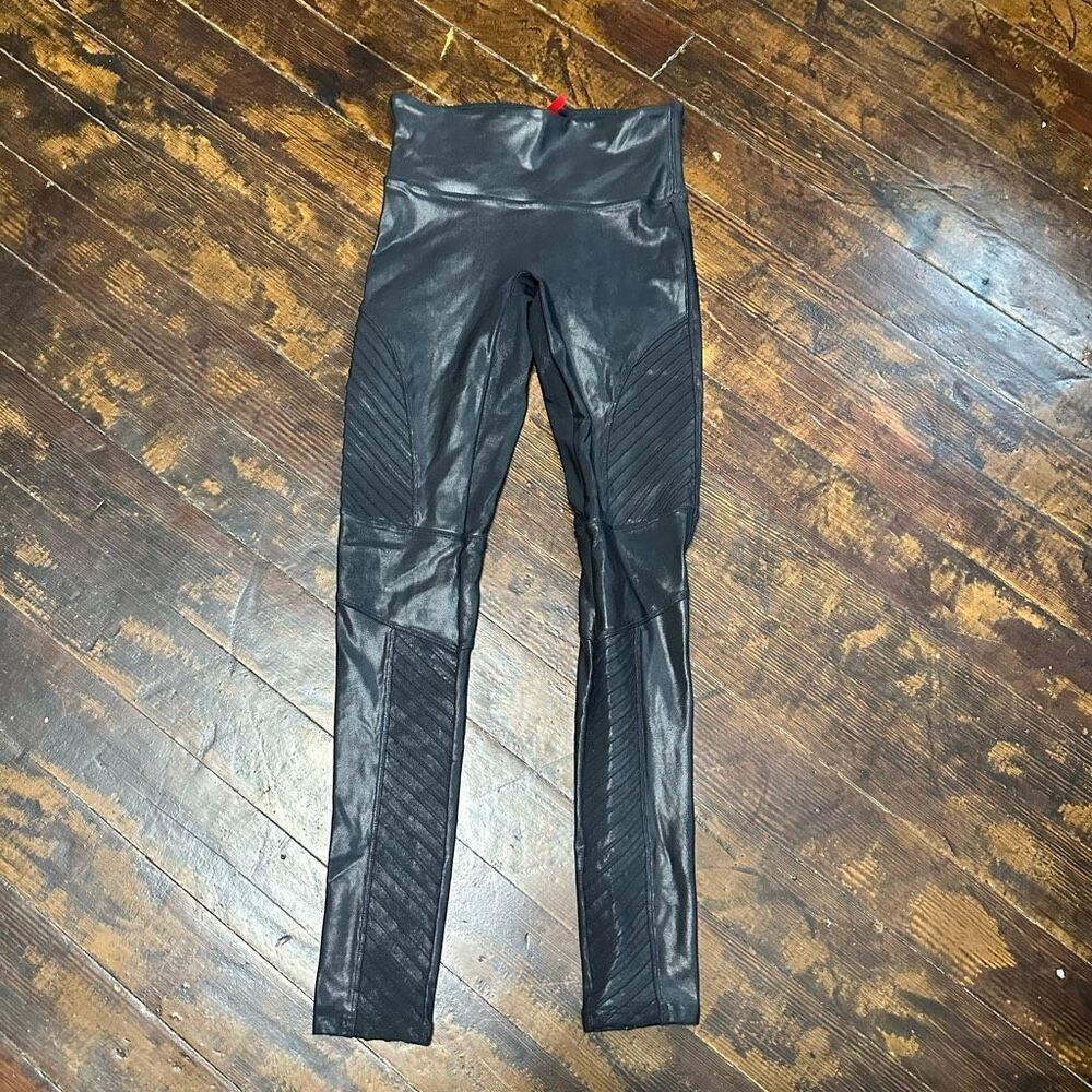 Spanx shapewear black moto slimming S leggings